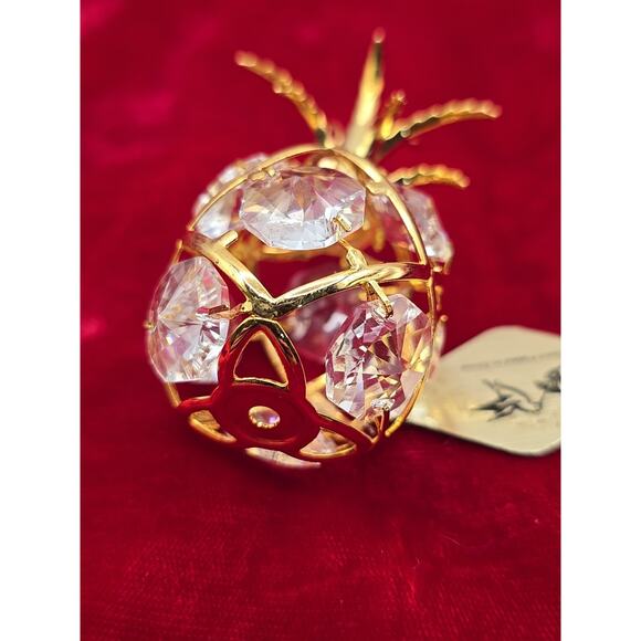 PINEAPPLE~24K GOLD PLATED FIGURINE MADE WITH SWAROVSKI CRYSTAL ELEMENTS~NEW - Picture 4 of 5